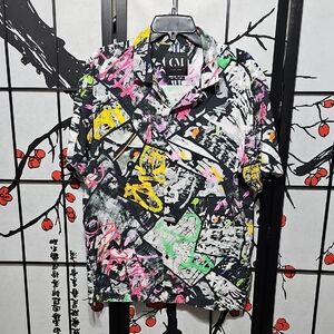 Ricky Singh Multicolor Abstract Men's Shirt‎ Size Large